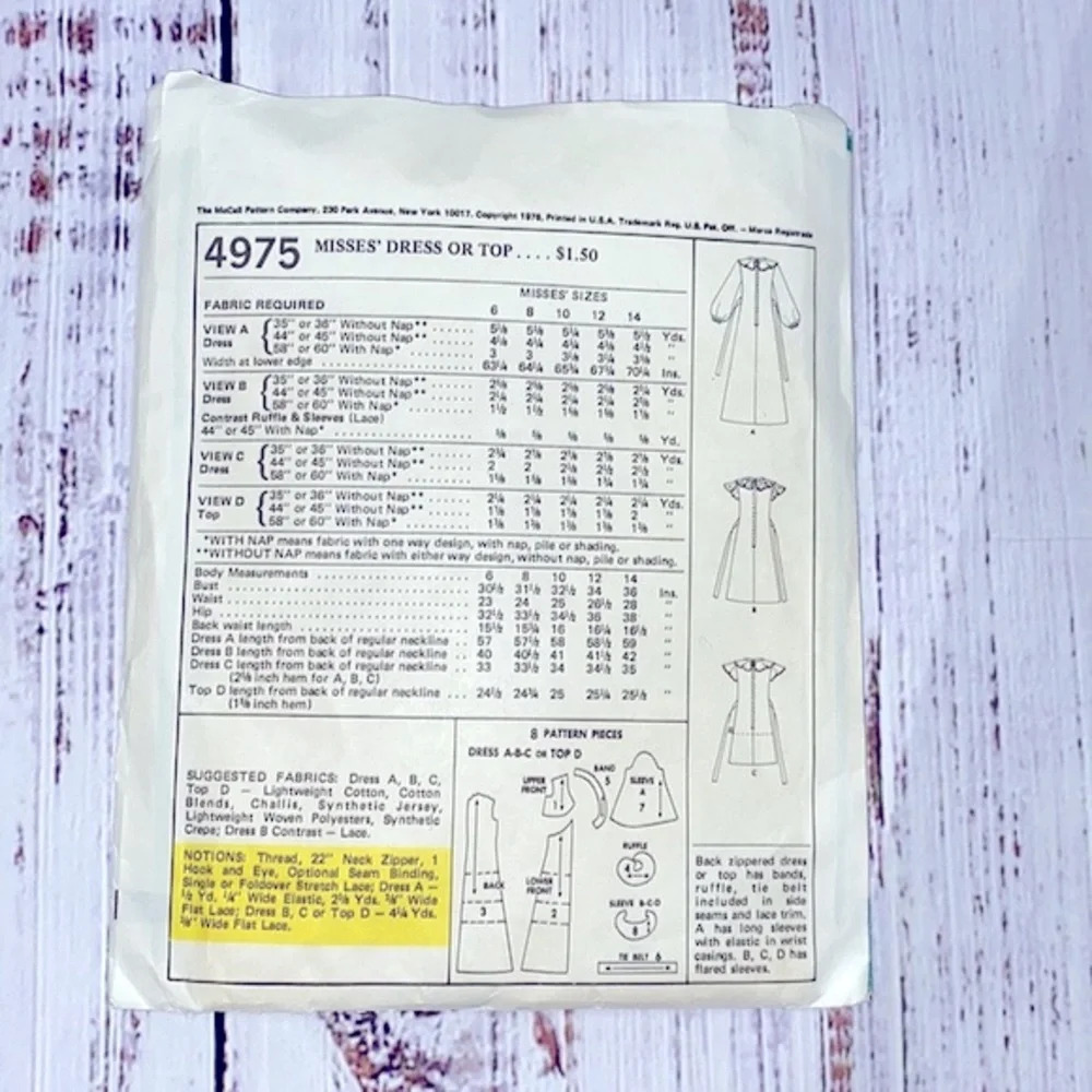 Mccalls Vintage Sewing Pattern Size Small - image 2